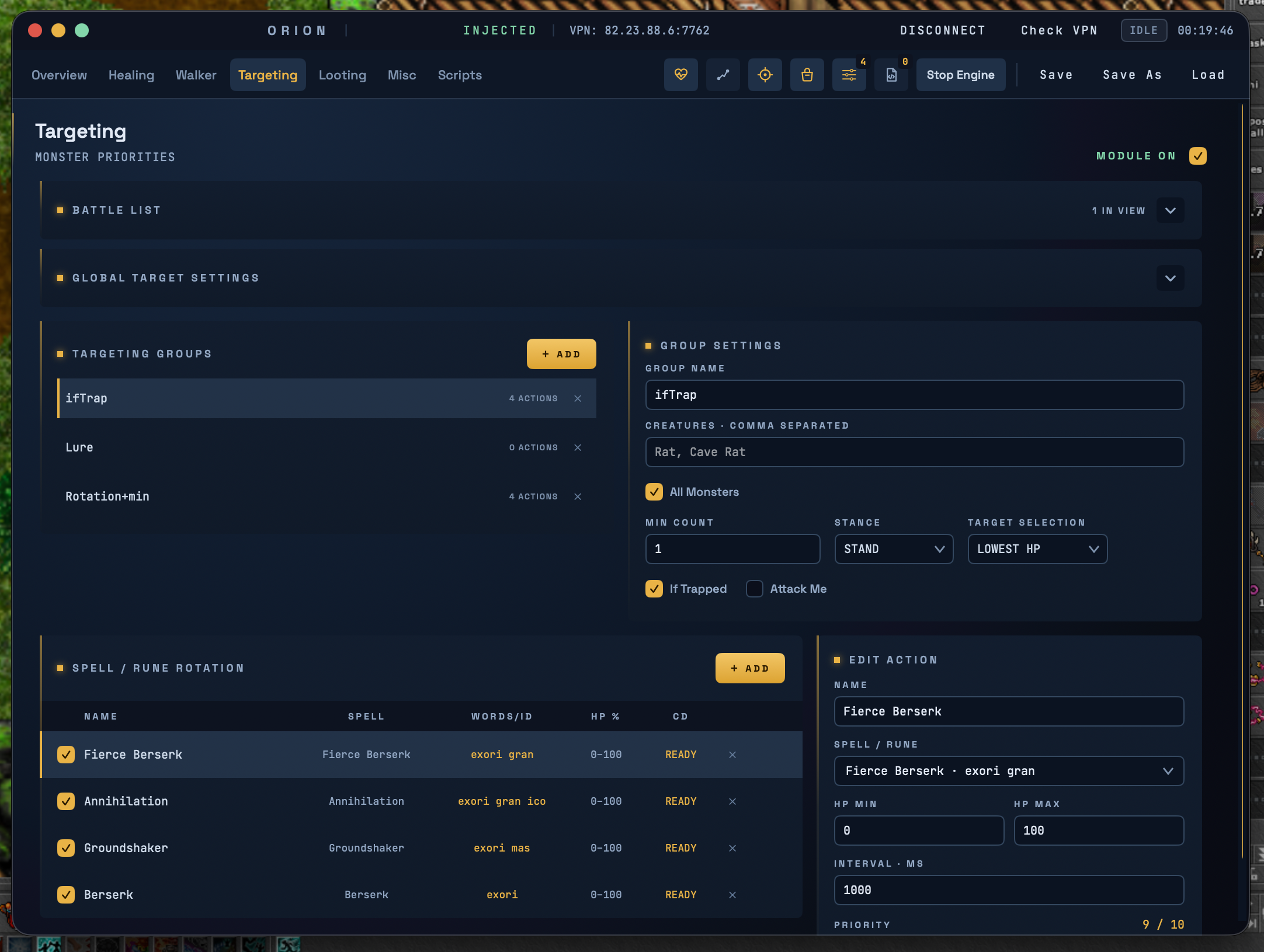 ORION application — Targeting
